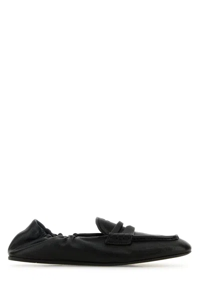 Miu Miu Women Black Nappa Leather Loafers