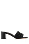 Miu Miu Women Black Nappa Leather Mules