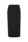 Miu Miu Black Stretch Silk Skirt In Black