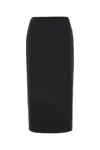 Miu Miu Women Black Stretch Silk Skirt In Black