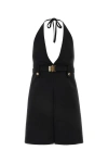 Miu Miu Grain De Poudre Halter Dress In Black