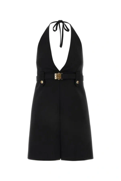 MIU MIU MIU MIU WOMEN BLACK STRETCH WOOL DRESS