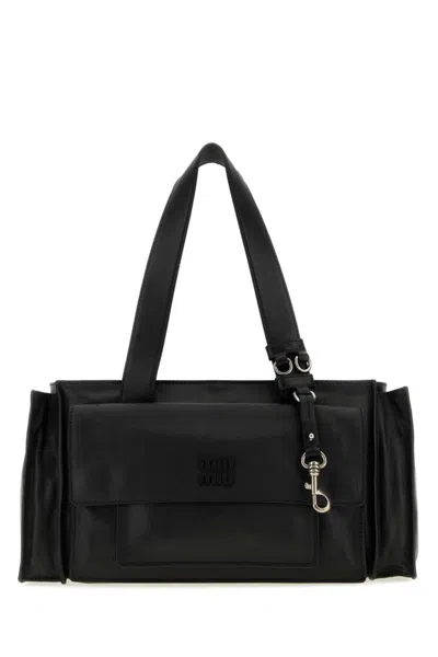 MIU MIU BLACK UTILITAIRE MEDIUM TOTE