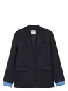 Miu Miu Navy Blazer With Blue Cuff Details