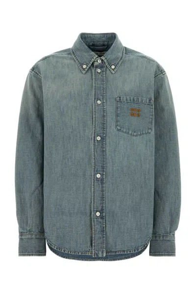 Miu Miu Blue Regular Solid Shirt