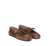 Miu Miu Unlined Bleached Leather Loafers In Bruciato