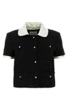 Miu Miu Bouclé Cardigan With Button Detailing And Contrast Collar