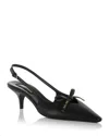 Miu Miu Chic Leather Kitten Heel Pumps With Buckle In Black