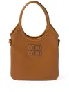 Miu Miu Women Ivy Mini Leather Handbag In Brown