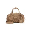Miu Miu Brown Matelasse Satchel In Brown