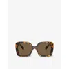 Miu Miu Womens Brown Mu 10ys Miu Glimpse Butterfly-frame Acetate Sunglasses In Brown