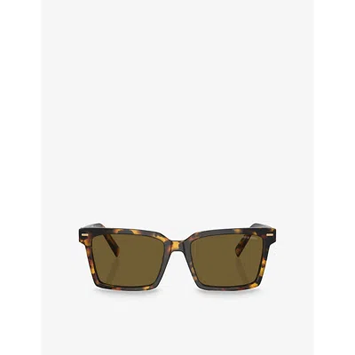 MIU MIU WOMENS BROWN MU 13ZS RECTANGLE-FRAME ACETATE SUNGLASSES
