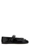 Miu Miu Leather Mary Jane Ballerina Flats In Black