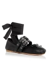Miu Miu Patent Leather Ballet Flats In Nero