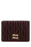 Miu Miu Burgundy Nappa Leather Card Holder