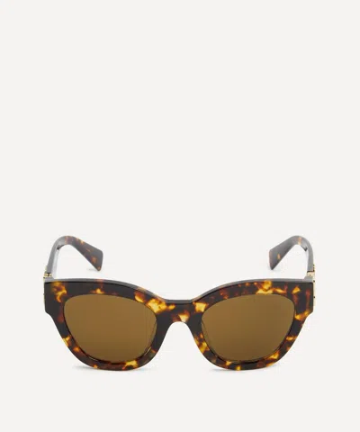 Miu Miu Women's Butterfly Havana Acetate Sunglasses