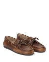 Miu Miu Unlined Bleached Leather Loafers In Bruciato