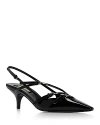 Miu Miu Patent Leather Slingback Pumps With Straps In Nero