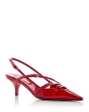 Miu Miu Miumiu Women Patent Leather Slingbacks With Buckles In Rosso