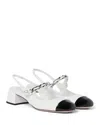 Miu Miu Women's Cap Toe Iconic Slingback Pumps In White
