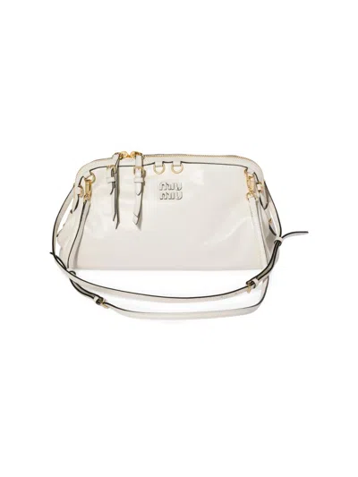 Miu Miu Caprice Shiny Leather Clutch In Purple