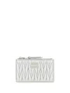 Miu Miu Logo-plaque Matelassé Wallet In Multicolor