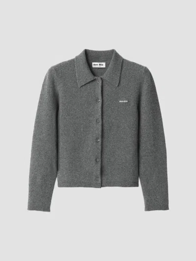 Miu Miu Women's Cashmere Cardigan In Grey