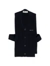 Miu Miu Cashmere Cardigan With Logo Inlay In Blue