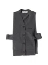 Miu Miu Knitwear Top Sleeveless Ribbed Hem Pockets In Black