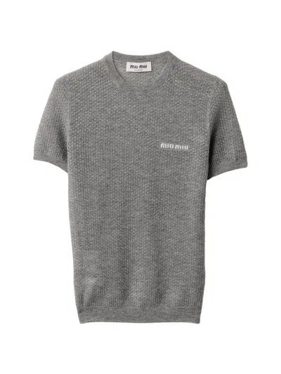Miu Miu Women's Cashmere Sweater In Gray