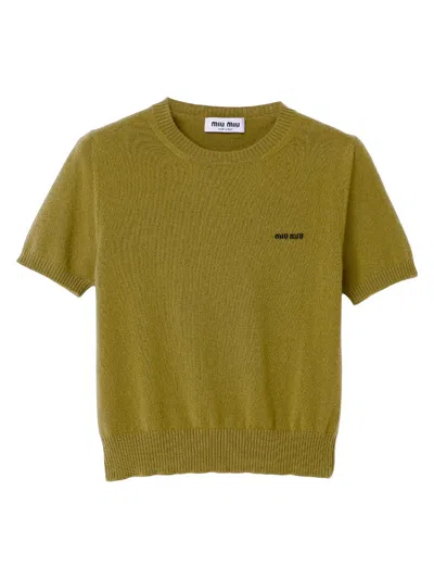 Miu Miu Women's Cashmere Sweater In Green