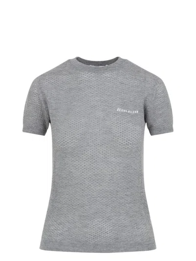 MIU MIU WOMEN'S CASHMERE T-SHIRT