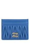 Miu Miu Women Cerulean Leather Card Holder