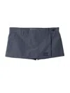 Miu Miu Checked Technical Fabric Mini Skort In Blue