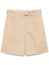 Miu Miu Women Chino Bermudas In Neutral
