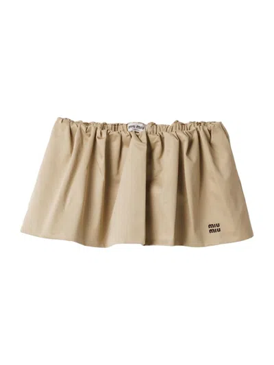 Miu Miu Women's Chino Miniskirt In Nude