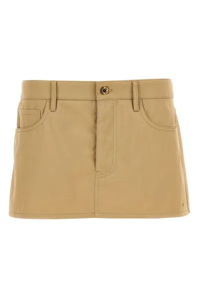 Miu Miu Women Chinos Skirts In Cream