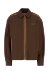 Miu Miu Women Chocolate Cotton Jacket