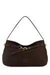Miu Miu Women Chocolate Nappa Leather Aventure Shoulder Bag In Brown