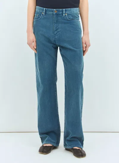 Miu Miu Women Corduroy Pants In Blue