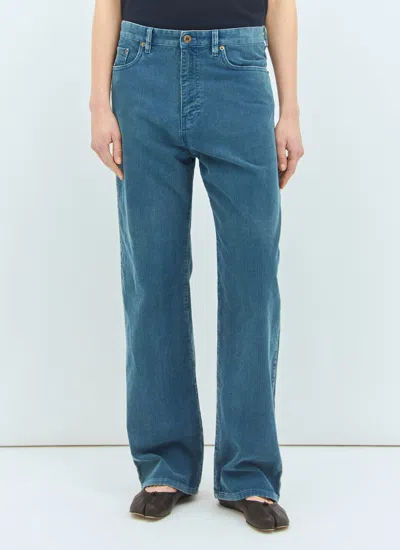 Miu Miu Women Corduroy Pants In Blue