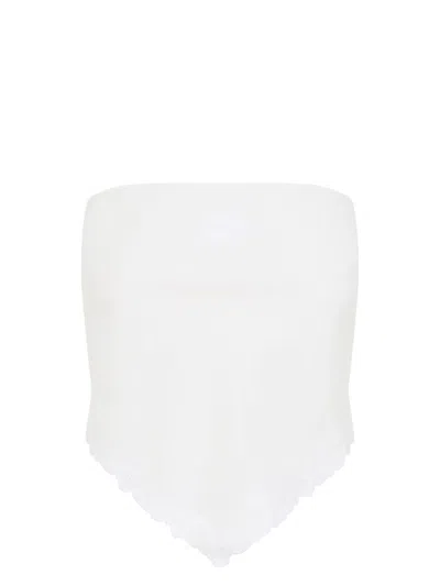 MIU MIU WOMEN'S COTTON AND LINEN TOP