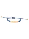 Miu Miu Adjustable Cord Bracelet Gold Tone Accents In Blue