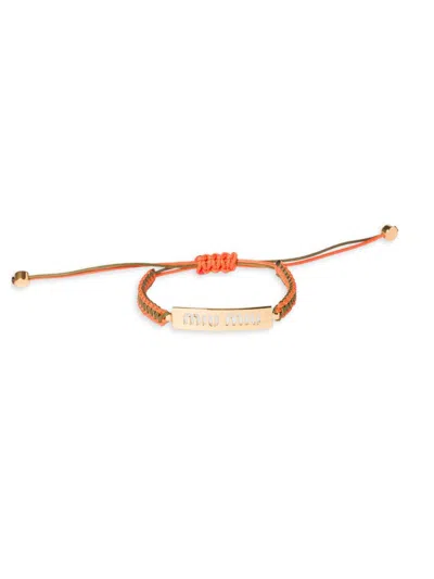 Miu Miu Women's Cotton And Metal Bracelet In Orange