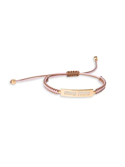 Miu Miu Women's Cotton And Metal Bracelet In Pattern
