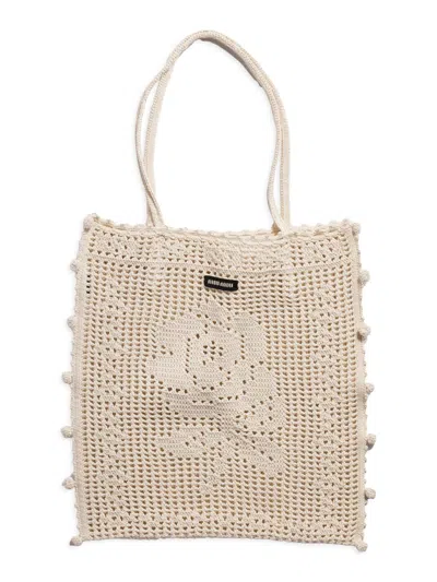 Miu Miu Women's Cotton Crochet Tote Bag In Neutral