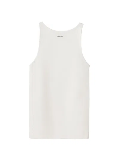 Miu Miu Women's Cotton Knit Tank Top In White