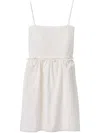 Miu Miu Buttoned Cotton-linen Mini Dress In Multicolor