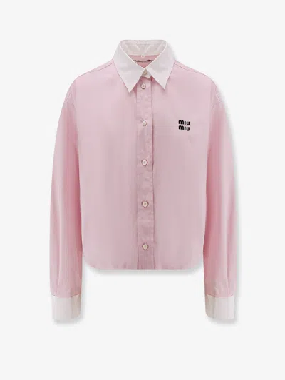 MIU MIU MIU MIU WOMEN COTTON POPLIN SHIRT