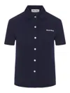 Miu Miu Short-sleeved Shirt In Blue